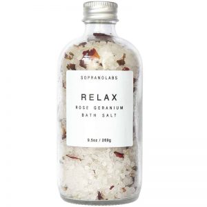 Relax Bath Salt vegan natural organic sopranolabs