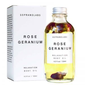 Rose Geranium Relaxation Body Oil vegan natural organic sopranolabs 02