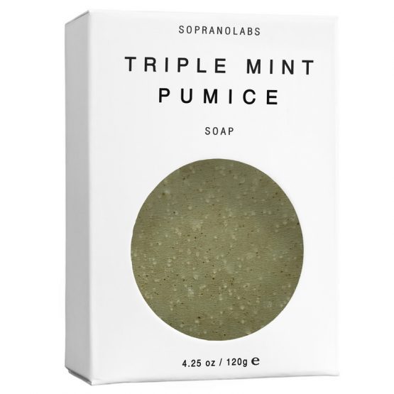 triple mint pumice vegan organic all natural soap by sopranolabs