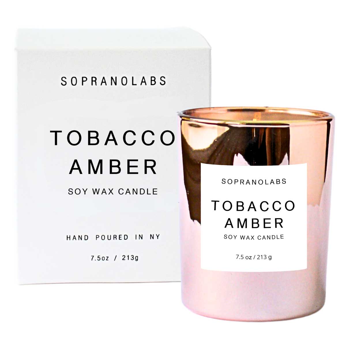 TOBACCO AMBER Soy Wax Candle by SopranoLabs